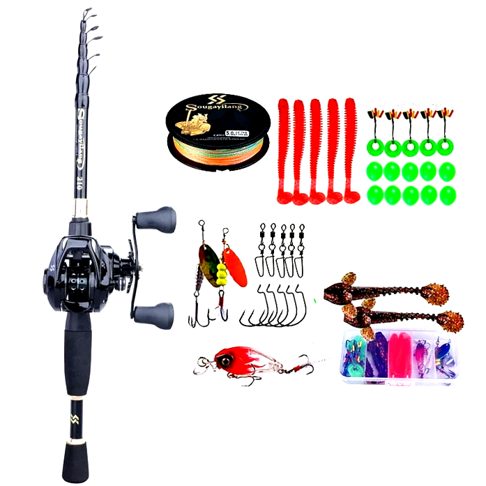 [PROMOÇÃO] Kit Profissional de Pesca Com Mochila, Vara, Carretilha e Acessórios