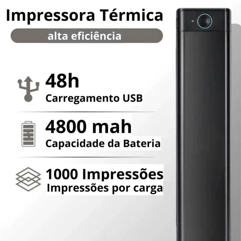 BluPrinter™ - Impressora Térmica Portátil + (Refil de Papel e Brinde Surpresa)